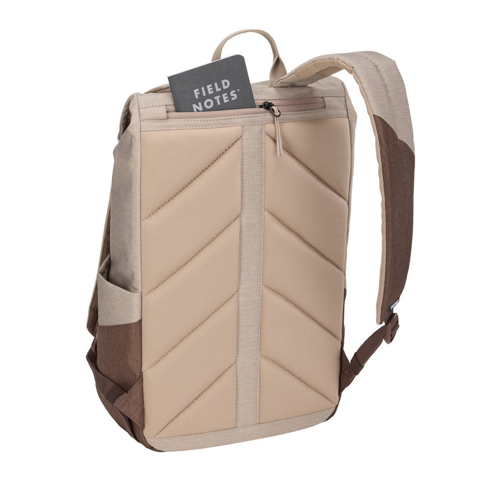 Sac à dos beige matelassé avec poche zippée