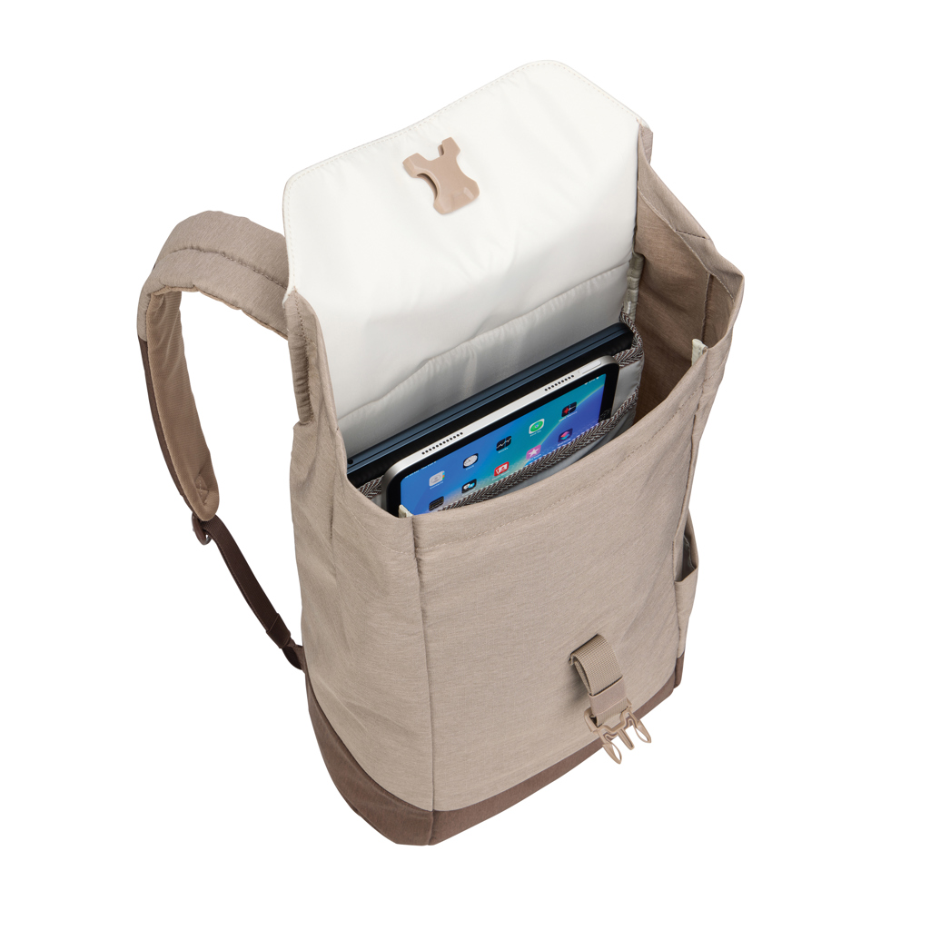 Sac à dos beige avec tablette intégrée