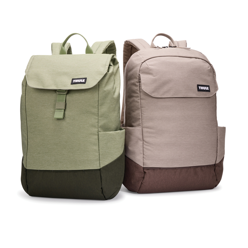 Deux sacs à dos Thule vert et beige