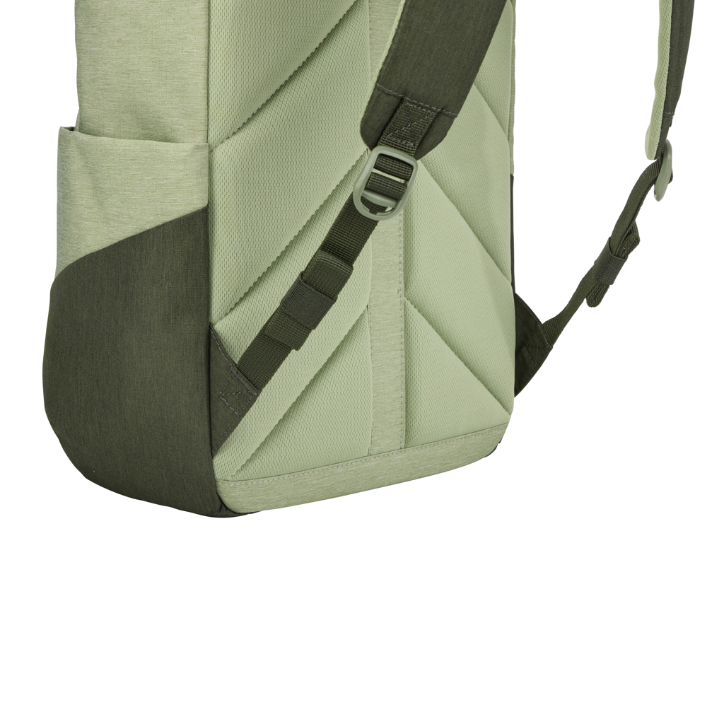 Détail dos sac à dos vert rembourré