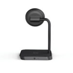 Lampe de bureau noire avec chargeur sans fil