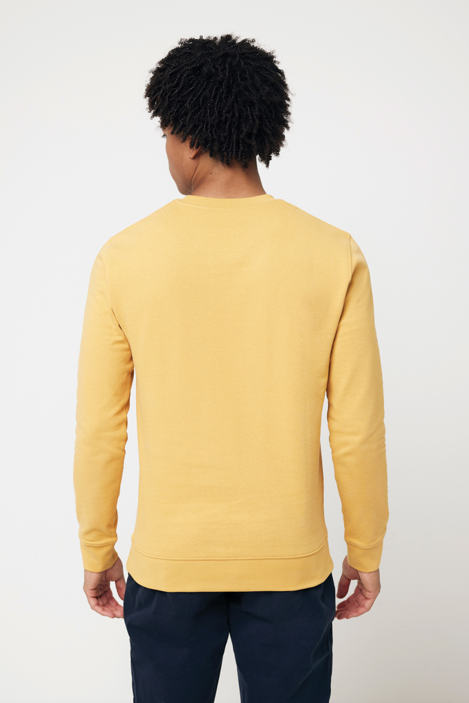 Homme de dos en sweat jaune uni