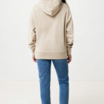 Vue arrière femme sweat à capuche beige