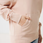 Sweat à capuche rose avec poche kangourou